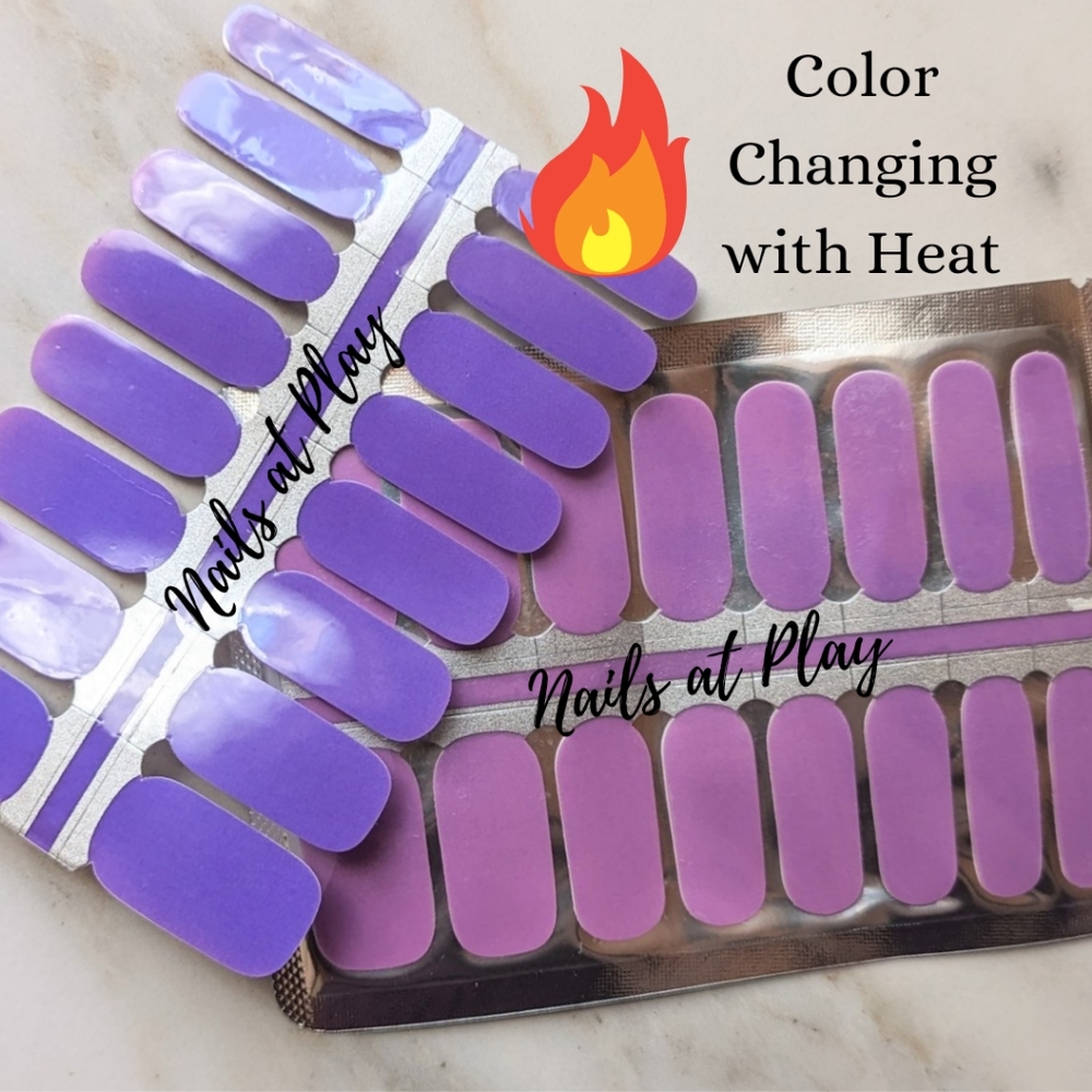 5 for $15 Nail Wraps- Color Change Purple to Pink